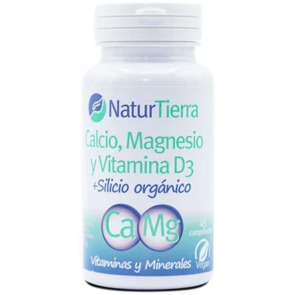 Naturtierra Calcio Magnesio Vitamina D3 Silicio Orgánico 45 Caps