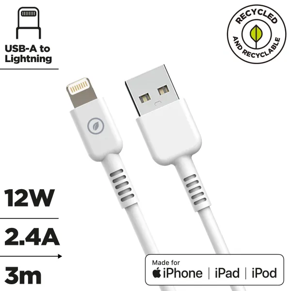 Кабель USB—Lightning Muvit for Change Белый