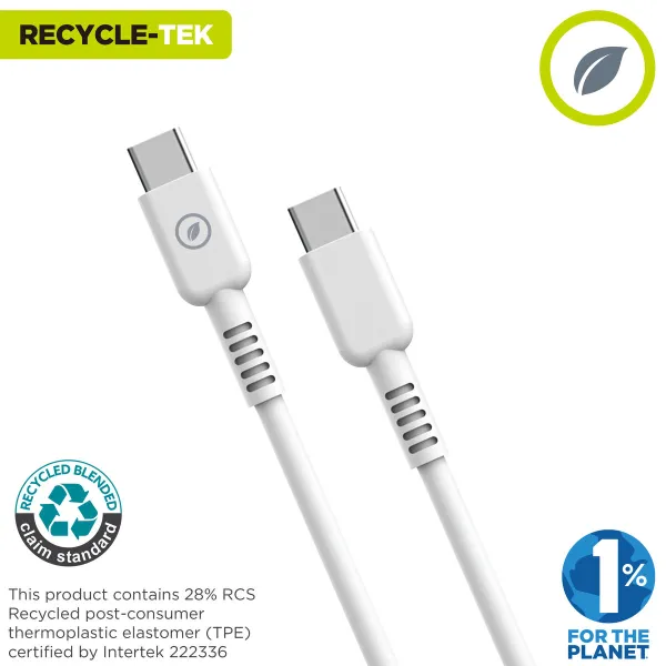 USB-C - USB-C Kaabel Muvit for Change Valge 3 m