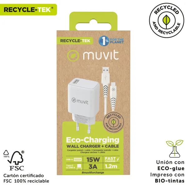 Сетевое зарядное устройство Muvit Белый 12 W