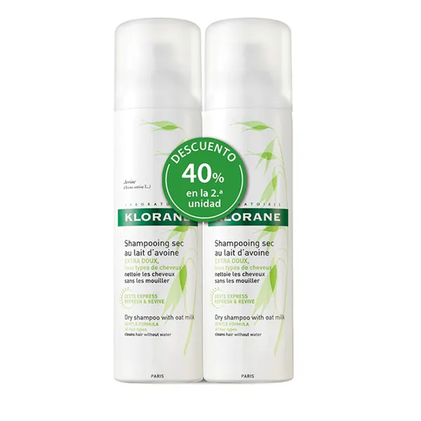 Klorane Ultra Gentle Dry Shampoo Oat Extract 2x150 ml