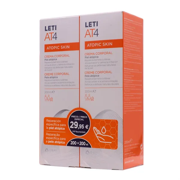 Leti At4 Body Cream 2x200ml Set 2 Pieces 