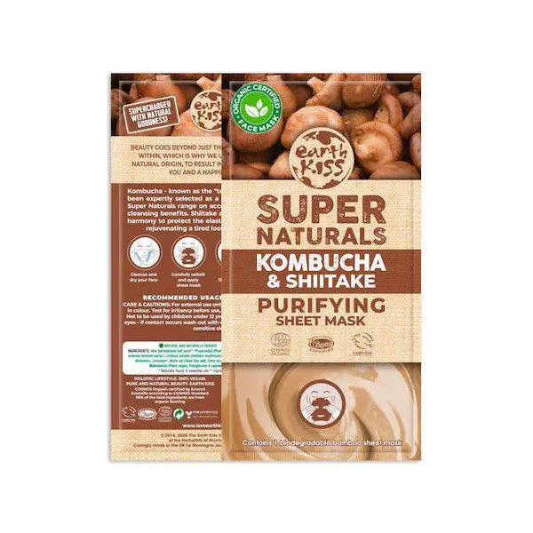 Earth Kiss Super Naturals Kombucha y Shitake Sheet Mask 16ml