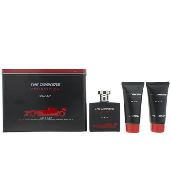 Ferrari The Drakers Competition Black Eau De Toilete Spray 100ml Set 3 Pieces