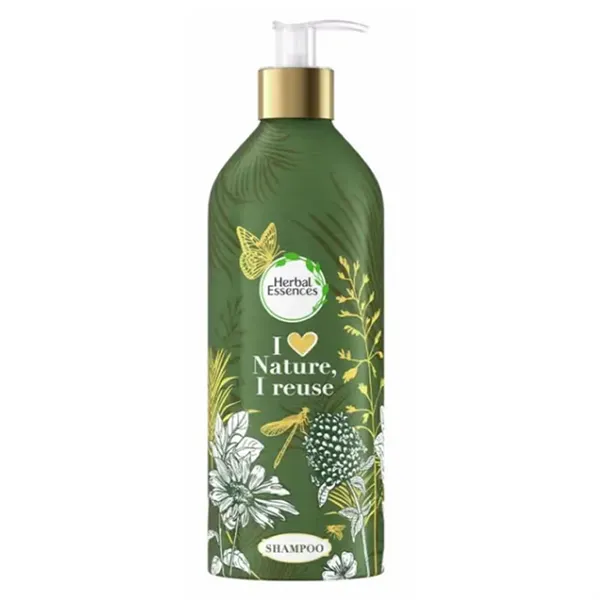 Herbal Essences Botella Rellanable Aluminio Argan Champú 430ml