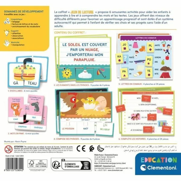 Hariv mäng kolm ühes Clementoni Jeux de lecture (FR)