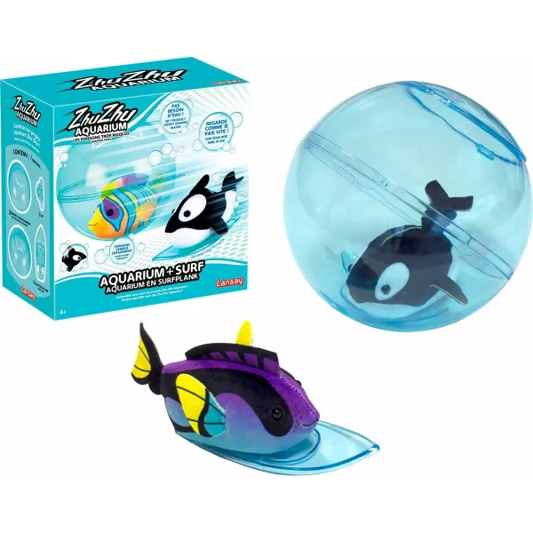 Set of Bath time Animals Lansay Zhu Zhu Aquarium 12 x 21 x 21 cm