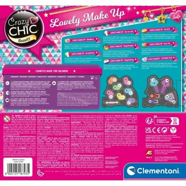 Детский набор для макияжа Clementoni Crazy Chic Beauty Lovely Make up Разноцветный