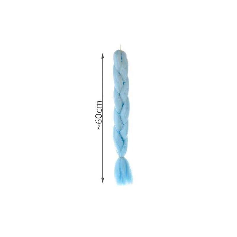 Синтетические волосы в косах - синие