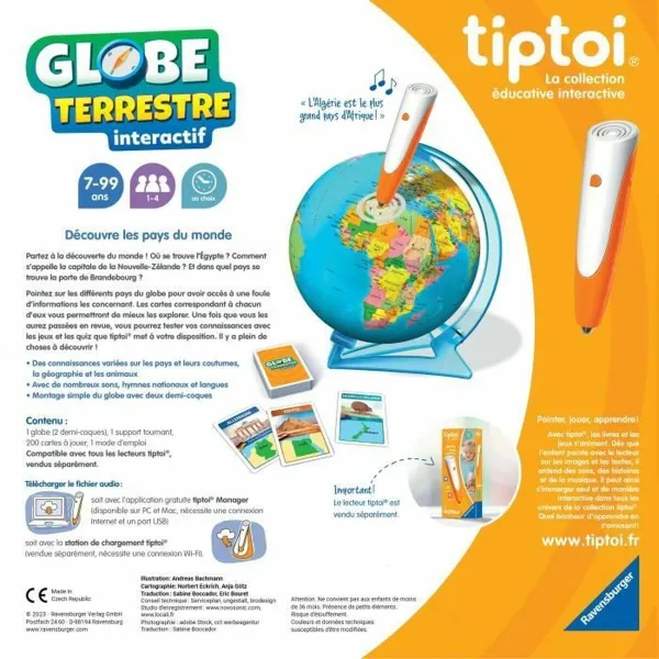 Interaktiivne Gloobus Maa Ravensburger (FR) Plastmass