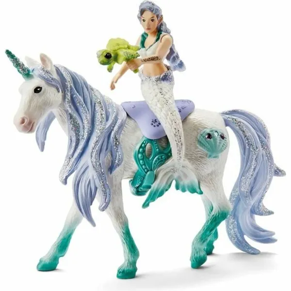 Statulėlė Schleich 42509 Mermaid on sea unicorn Vienaragis 4 Dalys