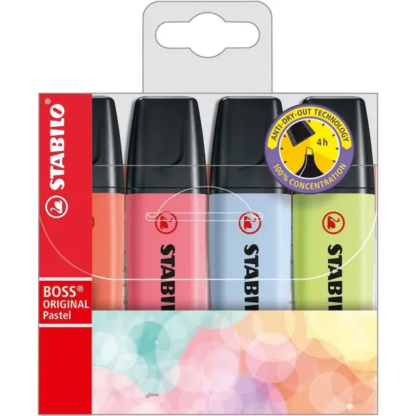 Fluorescent Marker Set Stabilo 70/4-3 Multicolour (4 Units)