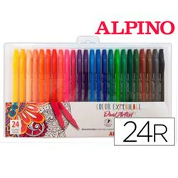 Набор маркеров Alpino AR000187 Разноцветный Двойной (24 Предметы)