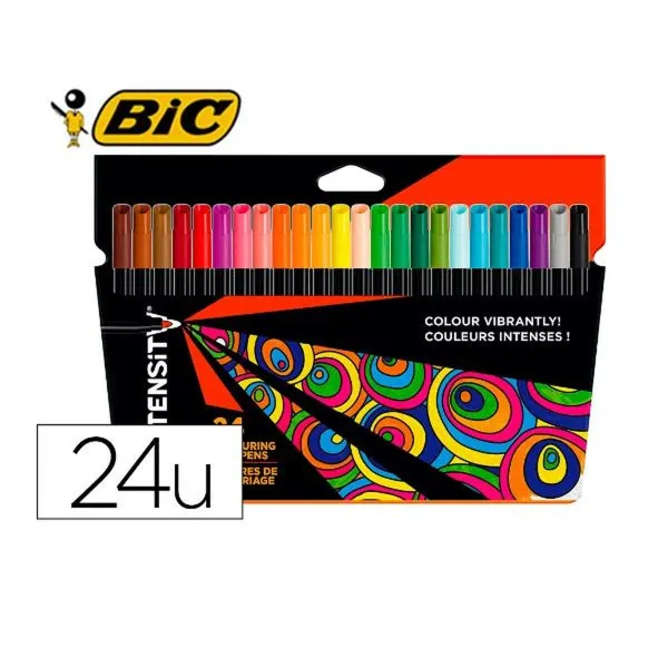 Tussisetti Bic 978035 Musta Monivärinen 24 Kappaletta