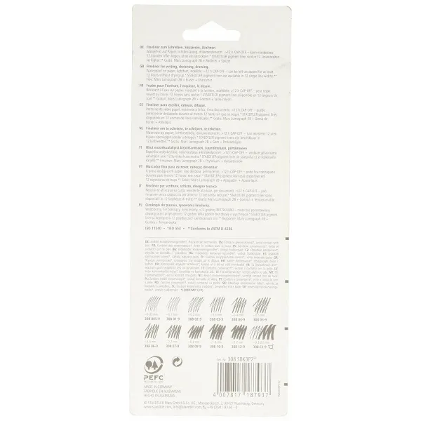 Permanenttimarkkeri Staedtler 308 SBK3P2 Musta (3 Kappaletta)