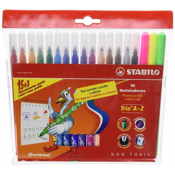 Tussisetti Stabilo 378/1-18-01 Monivärinen (18 Kappaletta)