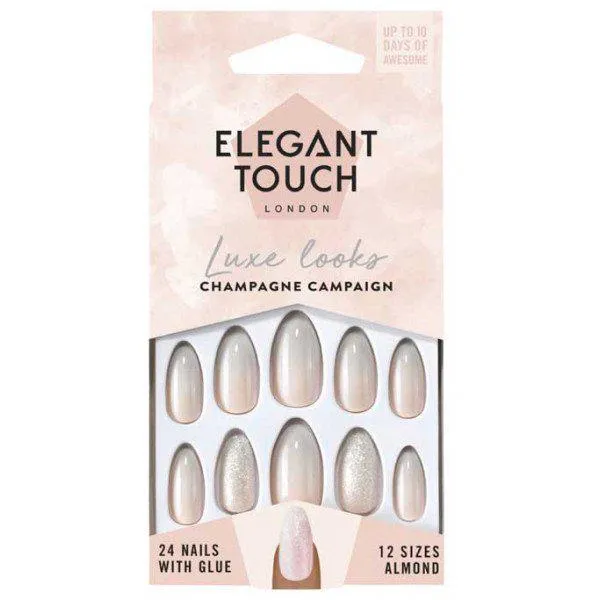 Elegant Touch Luxe Looks Nails With Glue Oval Limited Ed Hot Tip 24 U