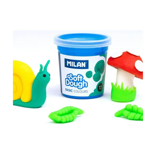 Modelēšanas Māla Spēle Milan Soft dough 913510B Dzeltens Zils Daudzkrāsains 85 g Dārzeņu (10 gb.)