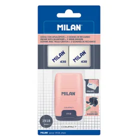 Pyyhekumi ja teroitin -setti Milan Afilaborra Compact Serie 1918 Double Pinkki