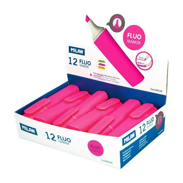 Fluorescējošo Marķieru Komplekts Milan Rozā (12 gb.)