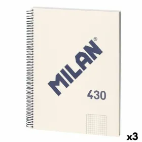 Блокнот Milan 430 Бежевый A4 80 Листья (3 штук)