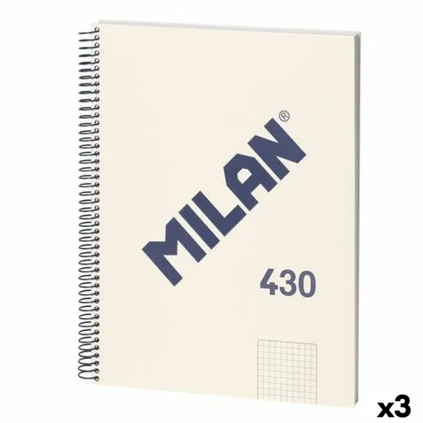 Užrašų knygelė Milan 430 Rusvai gelsva A4 80 Paklodės (3 vnt.)