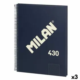 Book of Rings Milan 430 Blue A4 80 Sheets (3 Units)