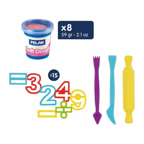 Modelējoša pasta Milan Soft Dough Lots of Numvers