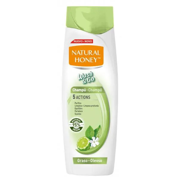 Natural Honey Wash y Go Champú Graso 400ml