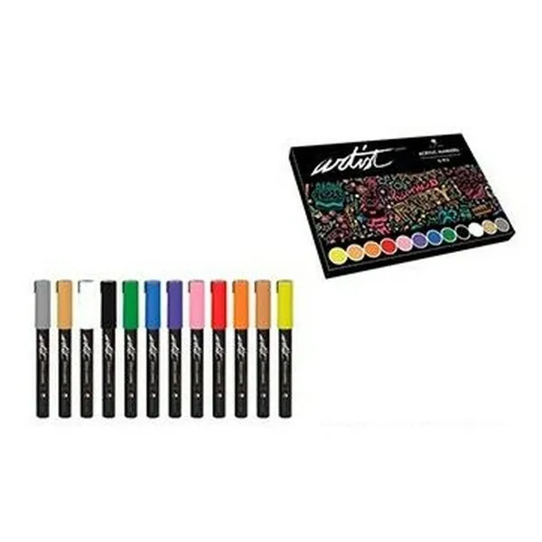 Žymeklių rinkinys Alex Bog Artist Spalvotas 4,5 mm 12 Dalys