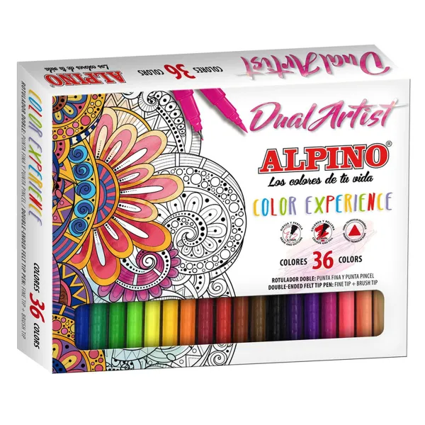 Žymeklių rinkinys Alpino Dual Artist Spalvotas 36 Dalys