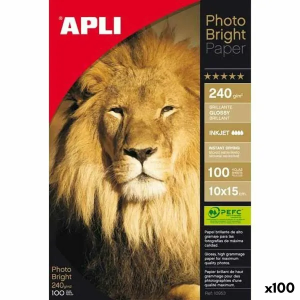 Глянцевая фотобумага Apli 100 Листья 10 x 15 cm
