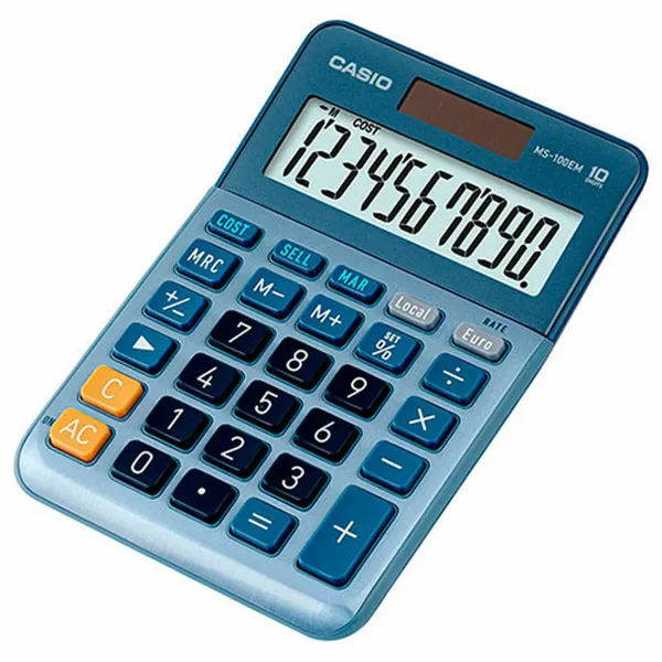 Kalkulaator Casio MS-100EM Sinine Plastmass