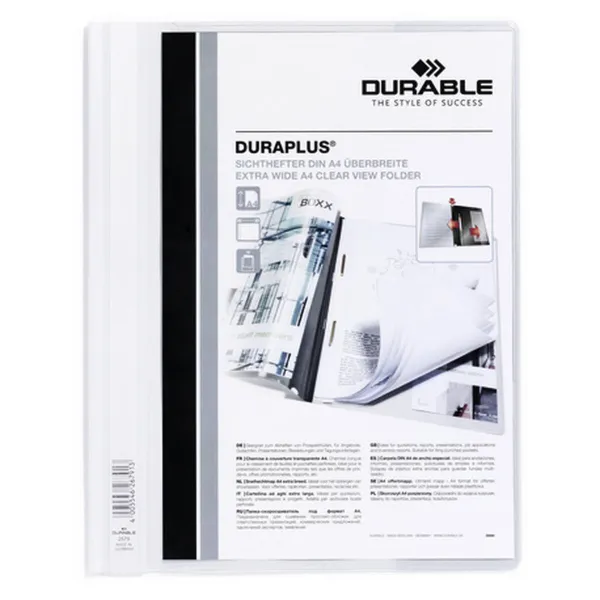 Dokumentu Turētājs Durable Duraplus Balts Caurspīdīgs A4 25 Daudzums