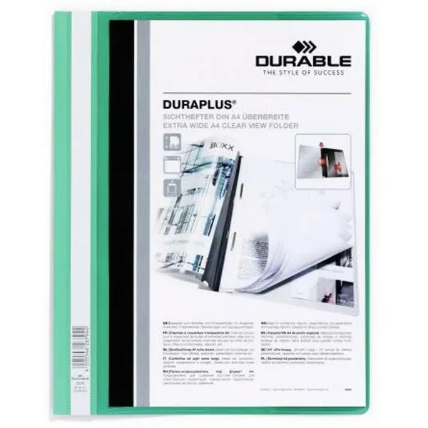 Dosjē Durable Fástener Duraplus Caurspīdīgs Zaļš A4 (25 gb.)