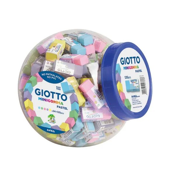 Dzēšgumiju Komplekts Giotto MiniGomma Daudzkrāsains Pīrāgs 120 Daudzums