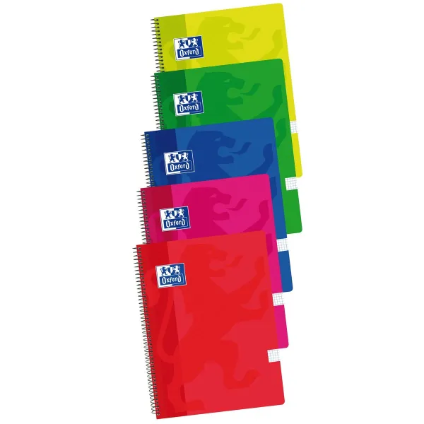 Užrašų knygelė Oxford Spalvotas Lapas 80 Paklodės 21,5 x 31,5 cm 5 Dalys