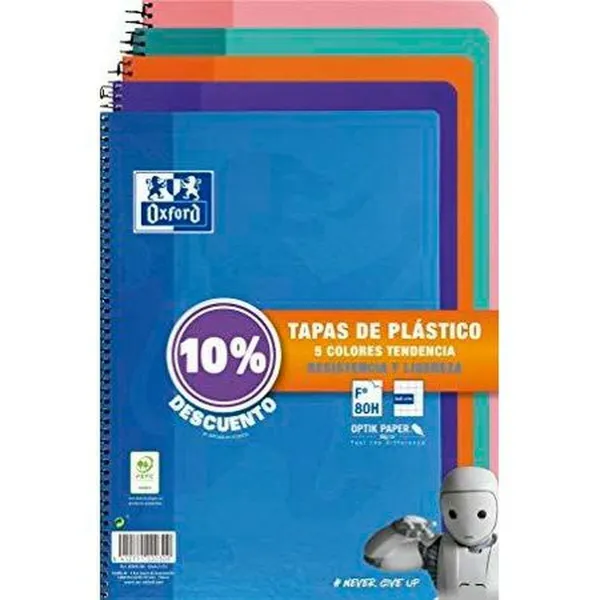 Piezīmju klade Oxford Daudzkrāsains Lapa 80 Loksnes 21,5 x 31,5 cm 5 Daudzums