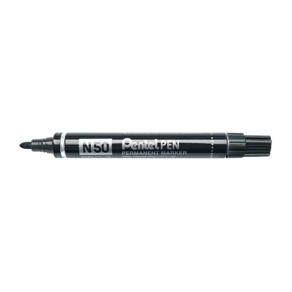 Permanenttimarkkeri Pentel N50-BE Musta 12 Kappaletta
