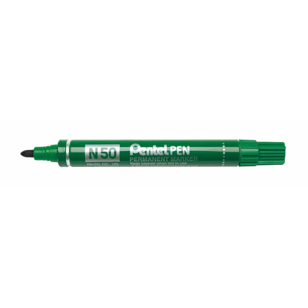 Permanentais marķieris Pentel N50-BE Zaļš 12 Daudzums