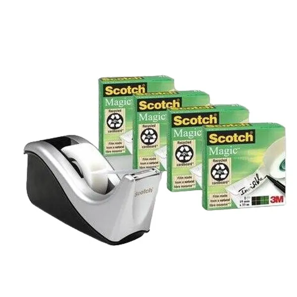 Teippisetti Scotch C60-ST4 5 Kappaletta 19 x 33 mm Musta/Harmaa