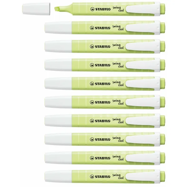 Fluorescent Marker Stabilo Swing Cool Lime green 10 Pieces