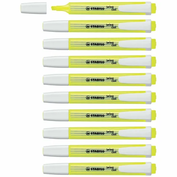 Fluorescencinis žymeklis Stabilo Swing Cool Geltona 10 Dalys (10 vnt.)