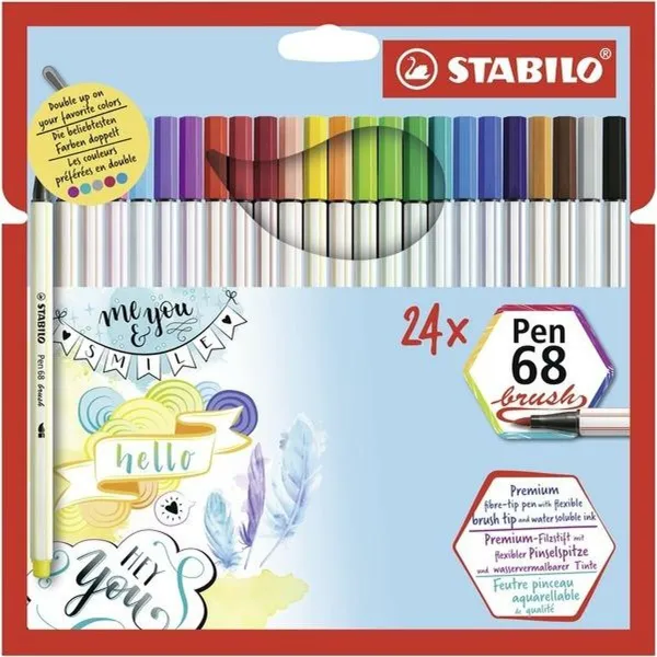 Tussisetti Stabilo Pen 68 brush Tapaus Monivärinen