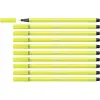 Felt-tip pens Stabilo Pen 68 Fluorescent Yellow (10 Pieces)