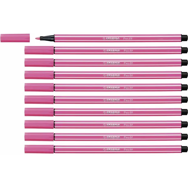 Fetras Stabilo Pen 68 Rožinė (10 Dalys)