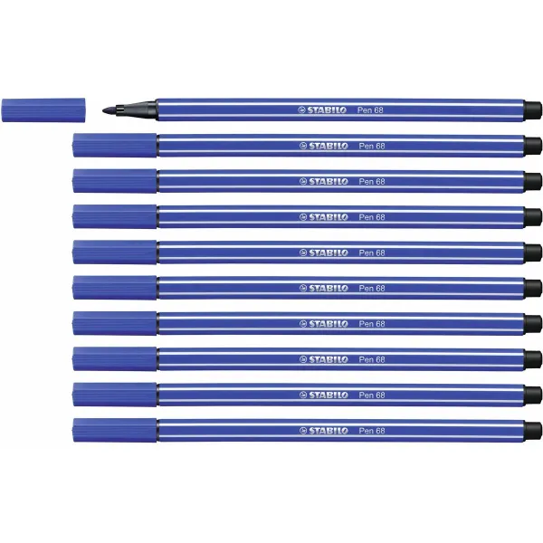 Fetras Stabilo Pen 68 Tamsiai mėlyna (10 Dalys)