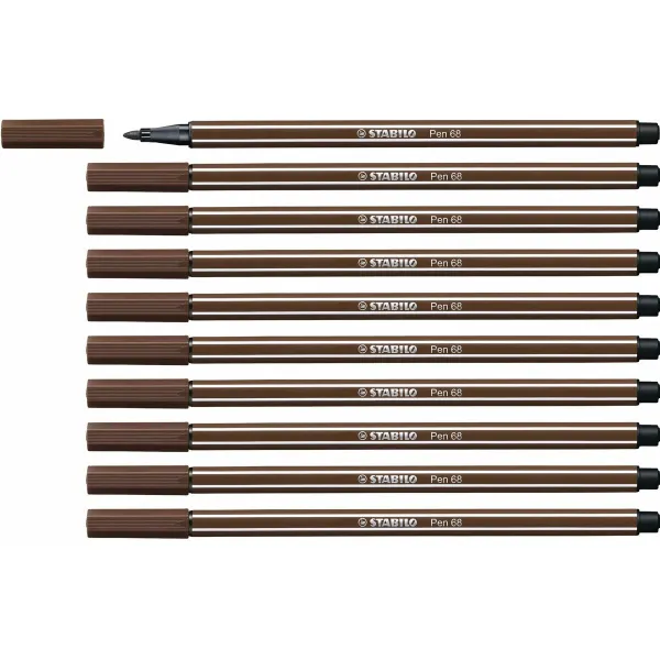 Fetras Stabilo Pen 68 Ruda (10 Dalys)