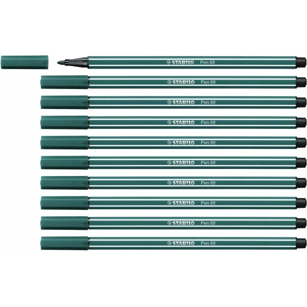 Marķieris Stabilo Pen 68 Tirkīzzaļš (10 Daudzums)