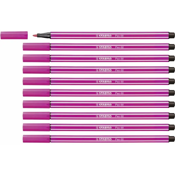 Marķieris Stabilo Pen 68 Rozā (10 Daudzums)